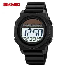 SKMEI 2358 Relógio Digital Esportivo Masculino Ao Ar Livre Pulseira TPU À Prova D'água Movido A Energia Solar Moda Legal