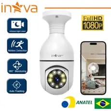 INOVA Câmera segurança Prova D'água sem fio gira 360 com app ICSEE full HD visão notturna