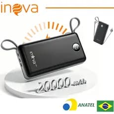 INOVA Power Bank 20000mAh Carregador Portátil Universal Original Micro USB Type-C Lightning 10000mAh