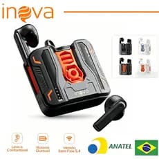 INOVA Fone De Ouvido bluetooth 5.4 Sem Fio À Prova D'água 9D Stereo Sports Earbuds LED