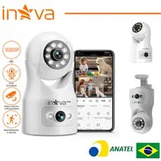 INOVA câmera wifi visão noturna full HD 360º microfone áudio babá eletrônica robozinho sem fio