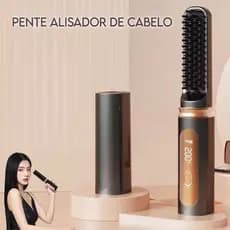 Escova alisadora elétrica Portátil com display LCD Tecnologia de íon negativo - A832
