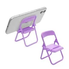 Kit 5 Suporte De Celular Dobrável Em Formato De Cadeira Multifuncional