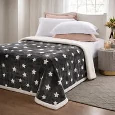 Cobertor Manta com Sherpa Casal Grossa 2,10x1,90 Dupla Face Estampada Varias Cores