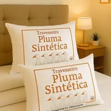 Kit Travesseiros Pena de Ganso Sintética 70x50 1 2 4 Peças Macio Antialérgico Plumas Conforto Cama Hotel