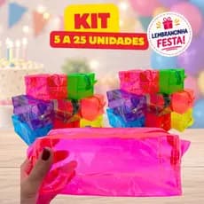 KIT Necessaire 5 a 25 Unidades Estojo Organizador Lembrancinha Festa Aniversário