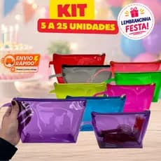 Kit 5 a 25 Necessaire Bolsa Organizadora Lembrancinha Aniversario Maquiagem Cosmético