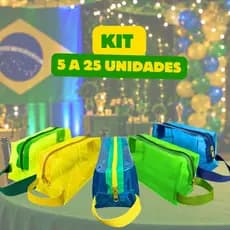 Kit 5 a 25 Necessaire Transparente Copa do Mundo 2026 Futebol Lembrancinha Festa Aniversário