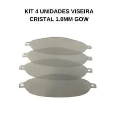VISEIRA CAPACETE INTERLAGOS GOW 1,00MM CRISTAL KIT 04 UNIDADES