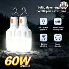 Lâmpada LED Camping 60W KIT4 KIT2 KIT1 Unidades Recarregável USB Longa Duração Impermeável para Pescaria Emergência