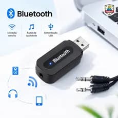 Adaptador Receptor Bluetooth Usb Musica P2 Chamada Som Carro