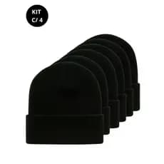 Kit 4 Toucas Pretas Unissex – Proteção Térmica e Visual Minimalista