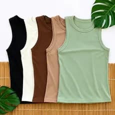 Kit 5, 3 e 2 Regatas Femininas Algodão Premium Básica Casual Academia Confortável Moda Verão