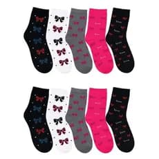 Pares de Meias Cano Médio Femininas - Estampas Enviadas Aleatoriamente - Cores Vivas e Tecido Que Respira