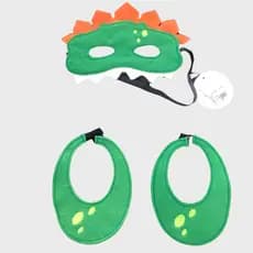 Kit 3 Peças Fantasia Dinossauro Máscaras e pés