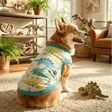 Fantasia Pet Dinossauro para Cachorro e Gato | Roupa Pet Regata Divertida