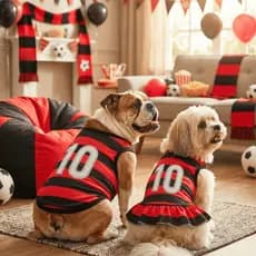 Roupa Pet Futebol Camisa Time Cachorro Gato Vestido Regata Torcida