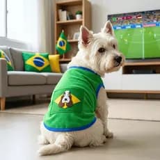 Roupa Pet Brasil Torcedor Cachorro e Gato | Verde e Amarelo Seleção Brasileira