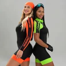 Macaquinho Ciclismo Feminino Manga Longa Savancini Impulse Black Forro Gel Acolchoado Roupa Bike