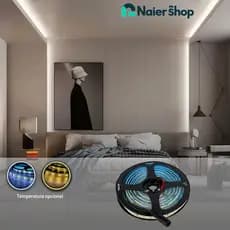 Fita Led 5050 5 Metros  2 Cores de Luz Branco Quente ou Frio Sem e Com Fonte Opções 12V