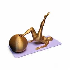 Estátua Pilates Yoga Ioga na Bola Decoração Enfeite Decorativo Estúdio Sala Mesa Impressão 3D PLA
