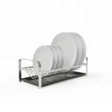 Escorredor Inox Suporte Pratos Parede Bancada Linha Cozinha Hotelaria Restaurante Bandeja Coletora Agua Marca Mak inox