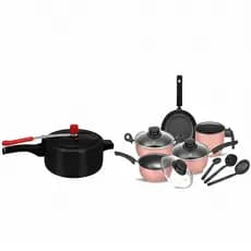 Conjunto Kit Jogo de Panela Completo Cor Rose Com Panela de Pressao
