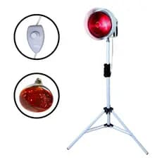 Suporte Infra Fisioterapia Profissional Branco + Lâmpada 250w 220v + Dimmer p/ controle de potência