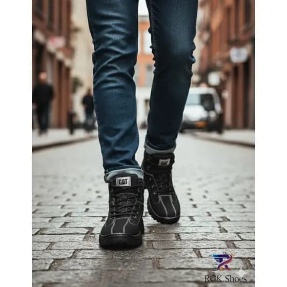 Coturno Masculino Preto Tratorado Estilo Militar Resistente para Trabalho e Dia a Dia Antiderrapante RWS