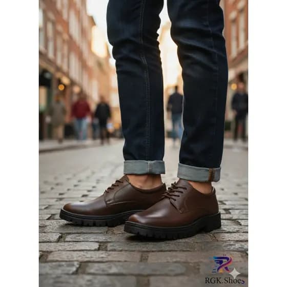Sapato Masculino Social Casual Preto Tratorado de Amarrar Confortável para Trabalho RWS