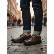 Sapato Masculino Social Casual Preto Tratorado de Amarrar Confortável para Trabalho RWS
