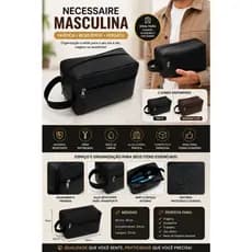 Necessaire Masculina Impermeável Grande Porta Objetos Viagem Academia Premium