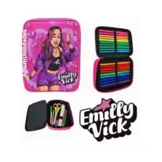 Estojo Emily Vick Modelos Variados Box 2 Compartimentos Escolar