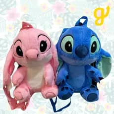 Stitch e Angel Mochila Pelúcia Grande Com Alças Costas e Mão