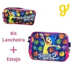 Kit Lancheira e Estojo Divertidamente Escolar Personagens Variados