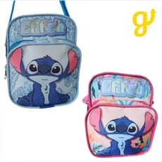 Bolsa Com Alça Regulável Transversal Stitch Tropical Rosa Azul Passeio Bolso Externo