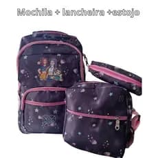 Kit Mochila Guerreiras do K Pop Huntrix Lancheira Estojo Escolar