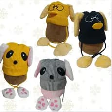 Touca Infantil Divertida com Orelha Flexível Forrada Criança Frio Gorro