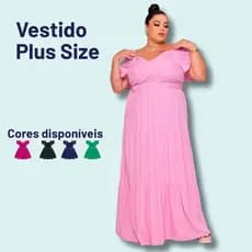 Vestido Longo Plus Size Extra Grande Confortável Elegante Soltinho Gestante Madrinha Noivado Verão