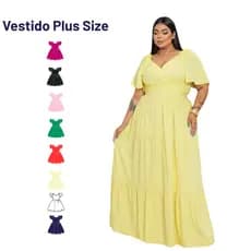 Vestido Plus Size Feminino Madrinha Formatura Festa Elegante Evangélica Noivado Trabalho Gestante
