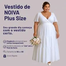 Vestido Noiva Longo Branco Plus Size Gola V Manga Morcego Casamento G3 G4 G5 G6 G7 Verão Noiva Mãe