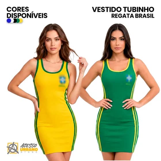 Vestido Brasil Tubinho Curve Regata Anarruga Justo Listras Laterais Plus Size