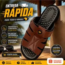 Sandália Franciscana Chinela Masculina Palmilha Ortopédica Ajuste Fivela