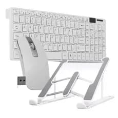 Kit Teclado E Mouse Sem Fio usb Wireless 2.4ghz  Óptico MingStore E  Suporte de mesa para notebook