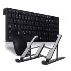 Kit Teclado E Mouse Sem Fio usb Wireless 2.4ghz  Óptico MingStore E  Suporte de mesa para notebook
