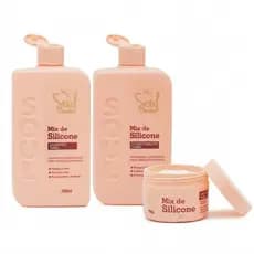 Kit Tratamento Capilar Mix Silicone Soul Cosméticos Hidrata Shampoo Máscara Capilar Condicionador
