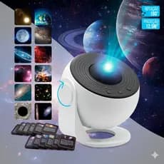 Projetor Galáxia Luminária Led Estrelas Nebulosa Terra Lua Giratório 360° Teto Parede Noturna