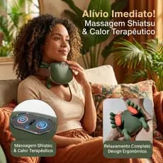 Massageador Pescoço Elétrico Cervical Recarregável TENS Alívio Dor 3 Modos