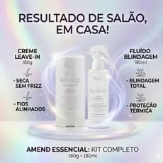 Amend KIT Seca Sem Frizz Leave-in 180g + Blindagem Fluído Antiumidade 180ml