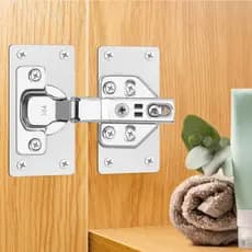 Kit Reparo Porta MDF/MDP Madeira – 10 Placas Aço Galvanizado Reforço Dobradiça Armário